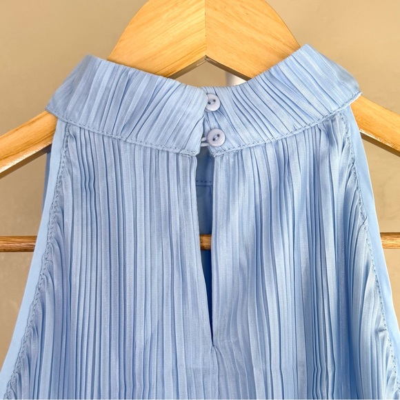 Commense Light Blue Two Piece Set NWT XS Light Blue Top & Midi Skirt Pleated - Picture 7 of 14